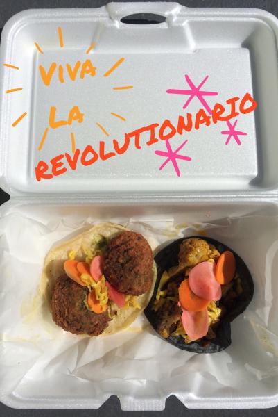 Black eyed pea falafel (left) and roasted cauliflower (right) tacos. (Sara Tiano/Design courtesy of A Beautiful Mess)