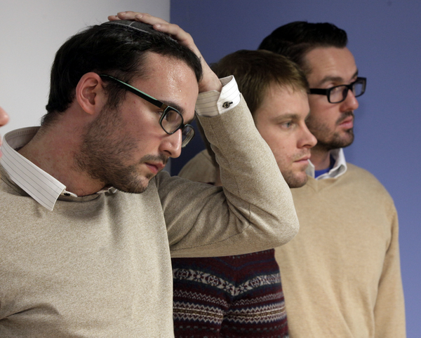 Plaintiffs Chaim Levin (left) and Michael Ferguson (right) with Ferguson's partner Seth Anderson (@vicenews/ Twitter)