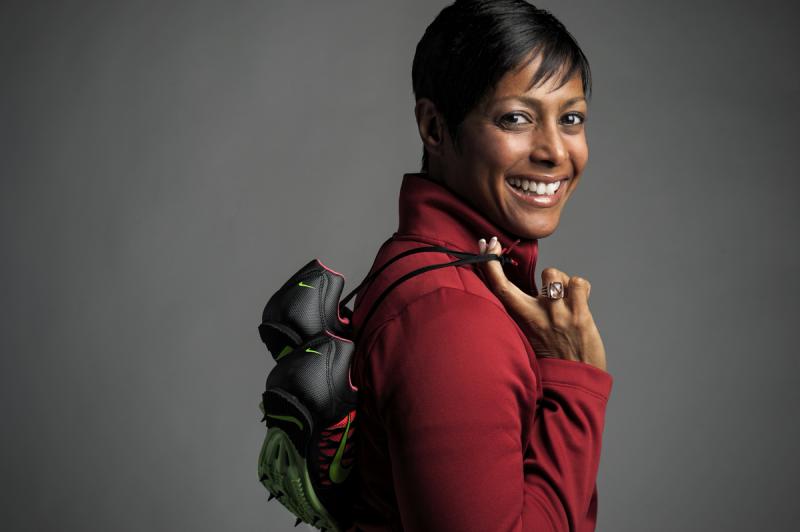 Coach Caryl Smith Gilbert is one of the few African-American women to lead a men's and women's track team. (USC)