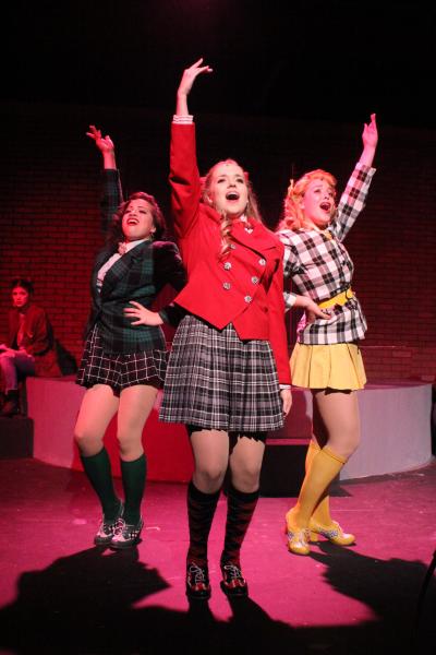 Celeste Castillo, Taylor Bryant, and Kassiani Menas as the Heathers. Photo by Glenda Barnes.