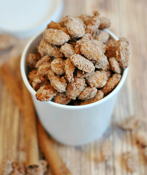 Cinnamon and Sugar Coated Nuts (Tumblr/fullcravings)