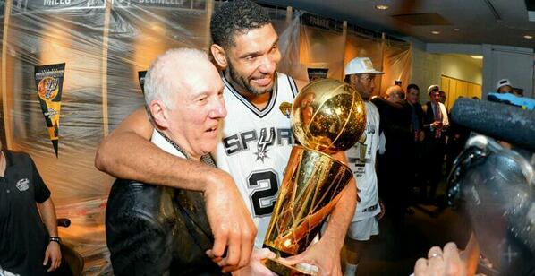 Tim Duncan and Gregg Popovich After Winning Their 5th Title (twitter/@usnfollow)
