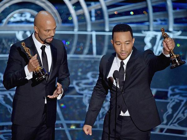 John Legend and Common win for their song "Glory" (Twitter/@charles_brower) John Legend and Common win for their song "Glory" (Twitter/@charles_brower)