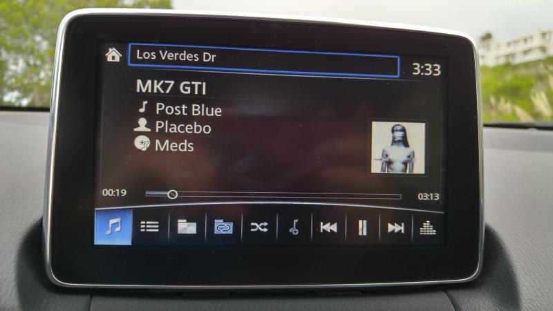 The Mazda-sourced infotainment screen is relatively headache free and easy to use (Amou "Joe" Seto/Neon Tommy) The Mazda-sourced infotainment screen is relatively headache free and easy to use (Amou "Joe" Seto/Neon Tommy)