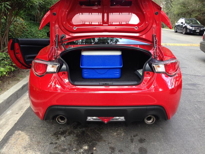 The FR-S's shallow trunk floor limits space. (Amou "Joe" Seto/Neon Tommy)