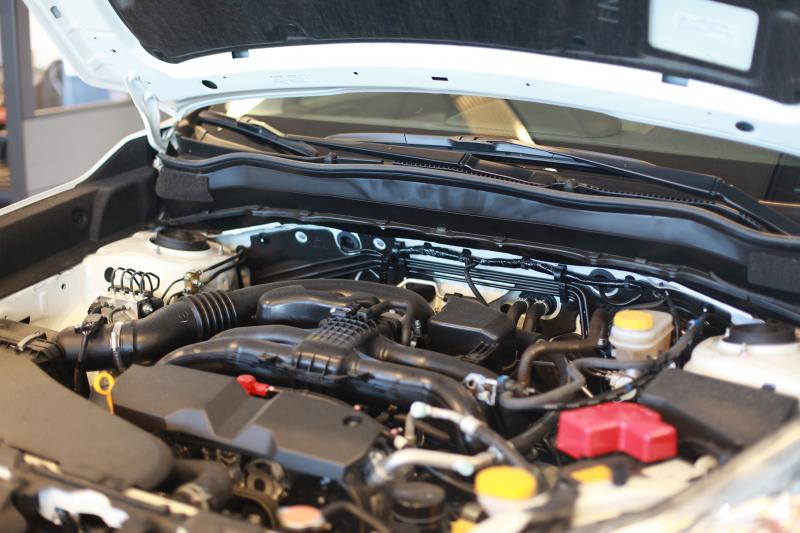 The Subaru Forester 2.5i's engine. (Amou "Joe" Seto/Neon Tommy) The Subaru Forester 2.5i's engine. (Amou "Joe" Seto/Neon Tommy)