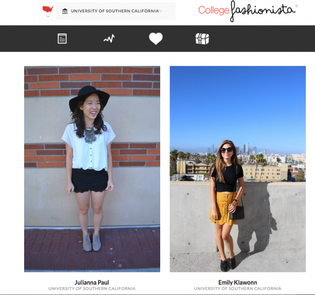 Screenshot of USC style gurus for College Fashionista. (College Fashionista)