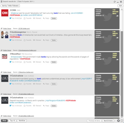 The most re-tweeted tweets mentioning the most popular keyword of the GOP debate, "Wall Street." (USC Annenberg Media)