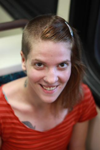 Artie Terra smiles as she prepares to head to Downtown LA for a coffee date with friends on the LA Metro Purple Line on September 2, 2015. (Stephanie Haney / Annenberg Media)