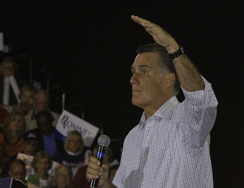 Romney at a campaign event in Ohio last week. (Starley Shelton/Flickr)