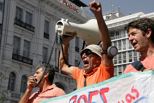 Protestors in Greece in September. (George Laoutaris/Flickr)