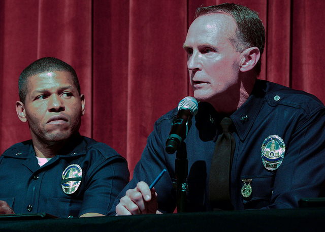 LAPD Commander Bill Scott and Deputy Chief Bob Green. (Alan Mittelstaedt/Neon Tommy)