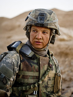 Jeremy Renner stars as a bomb squad leader in the the 2008 film The Hurt Locker.