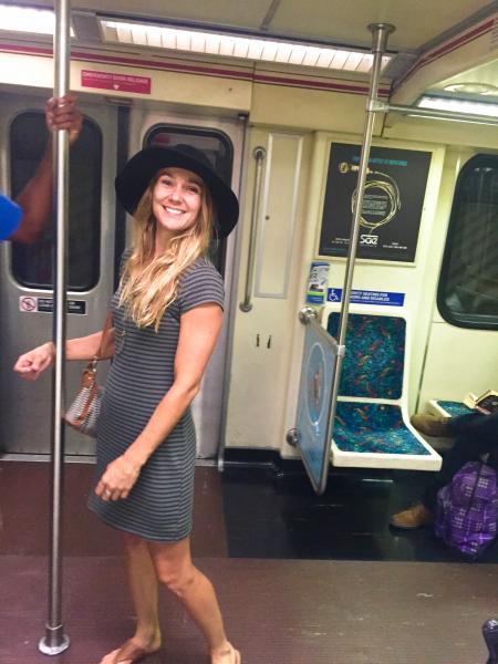 Melissa Prather adventures on the Metro (Paige Parker/Annenberg Media)