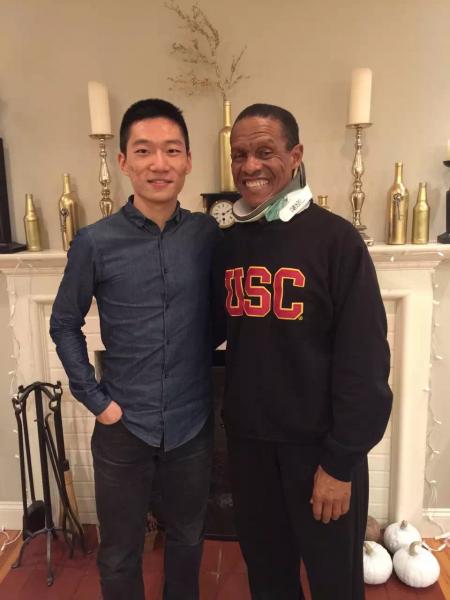 Annenberg student Austin Liu spent his Thanksgiving with USC Professor Erroll Southers. (Courtesy of Austin Liu)