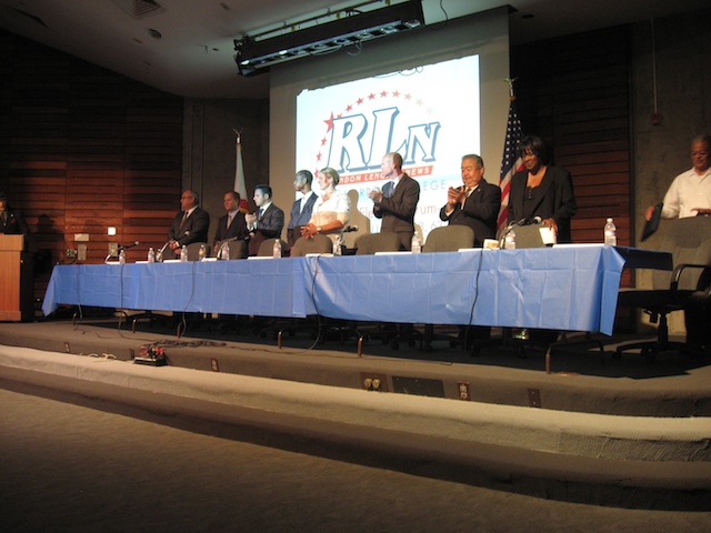 Nine city council candidates addressed district issues at LA Harbor College (Photo by Christine Detz)