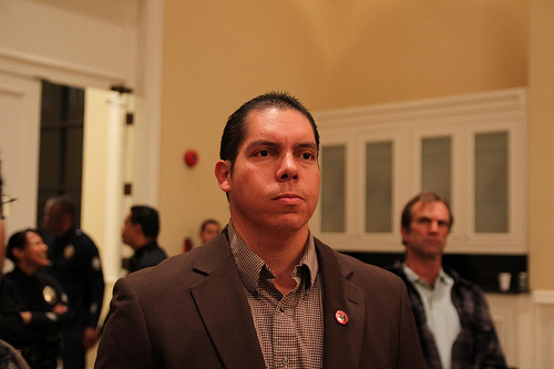 Ron Gochez of the Southern California Immigration Coalition spoke out in support of the impoundment policy change. Ron Gochez of the Southern California Immigration Coalition spoke out in support of the impoundment policy change.