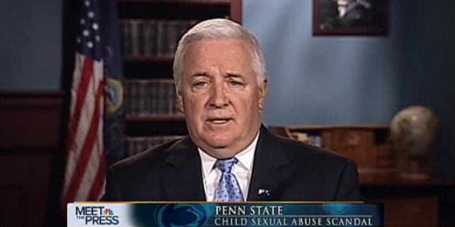 Governor Tom Corbett of Pennsylvania speaks on the Penn State scandal on NBC's Meet the Press 