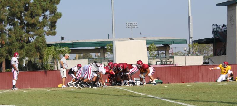 Trojan players say they're ready to face athletes other than each other. (Sara Ramsey/Neon Tommy)