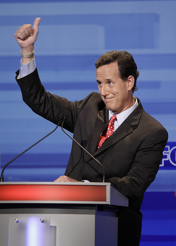 Rick Santorum at the Iowa debate (Creative Commons)