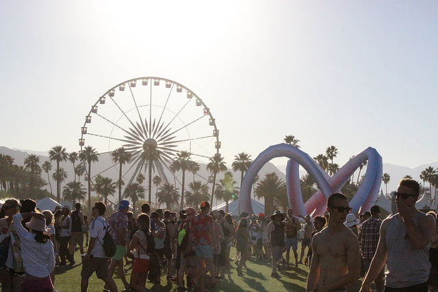 The now-iconic ferris wheel loomed over the dusty festival grounds. (Lilian Min/Neon Tommy)
