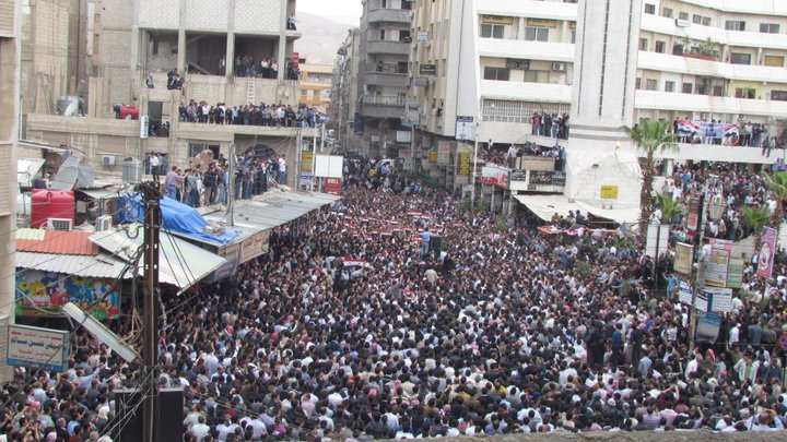 Protests in Douma, Syria this April. (syriana2011, Creative Commons)