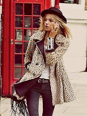 Leopard print faux fur coat. (Freepeople.com)