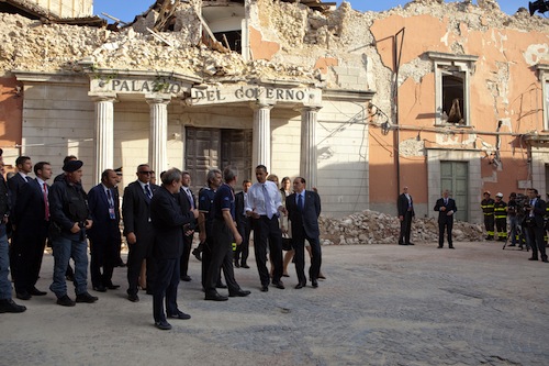 President Obama visits the site of L'Aquila earthquake damage in 2009. (Creative Commons)