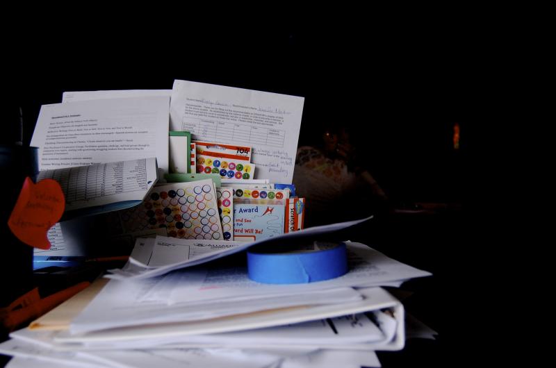 Lindsay’s desk is filled with all the essential supplies to inspire her student’s lives.