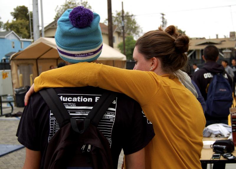 Lindsay is pictured with one of her students, who she has helped on a scholarly level, as well as a personal one. Lindsay has fund her calling helping young students reach the next stage in their academic lives.