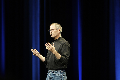 Steve Jobs, former CEO of Apple at a WWDC Conference. Photo courtesy of Creative Commons