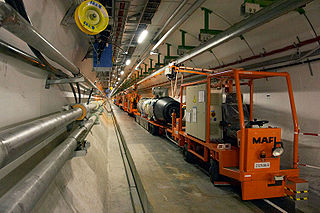 Inside the Large Hadron Collider tunnel. (Wikimedia Commons) Inside the Large Hadron Collider tunnel. (Wikimedia Commons)