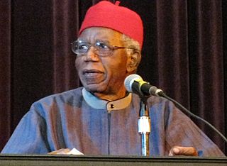 Achebe speaking. (Wikimedia Commons)