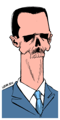 A vivid cartoon of Bashar Assad. (Wikimedia Commons)