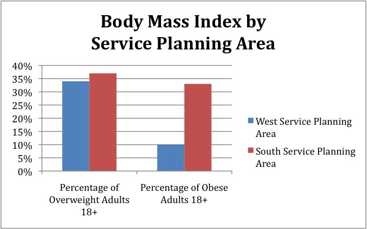 Body Mass Index by Service Planning Area