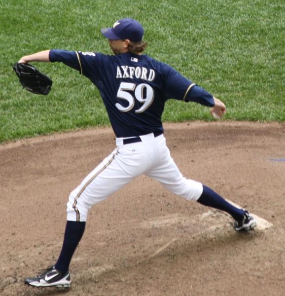 Brewers closer John Axford (Royalbroil/Wikimedia Commons)