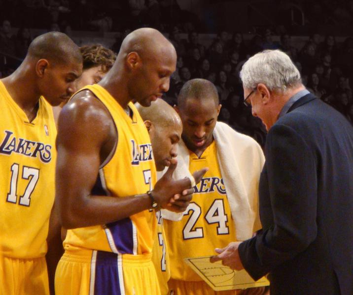 Derek Fisher and the Los Angeles Lakers (Bridget Samuels/Wikimedia Commons)