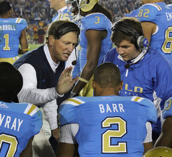 Neuheisel couldn't "close the gap" between UCLA and USC. (Shotgun Spratling/Neon Tommy)