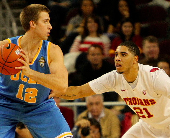 UCLA's David Wear (left) posted a double-double en route to a Bruins victory. (James Santelli/File Photo)