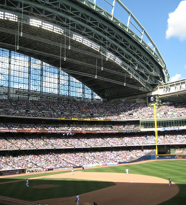 Miller Park's high roof looms over Brewers fans. (architekt2/Creative Commons)