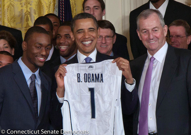 Calhoun and his team visited The White House after winning the 2011 National Championship. (Creative Commons)