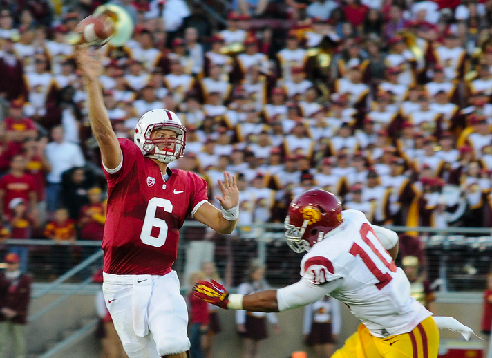 Stanford QB Josh Nunes was 9-for-15 with 137 yards and 2 TD in the second half. (Jerry Ting/NT)