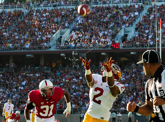 USC's Robert Woods was held to four catches and 38 yards. (Jerry Ting/NT)