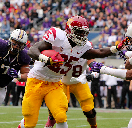 Silas Redd led the Trojans in yards and scored the Trojans' only TD. (James Santelli/NT)