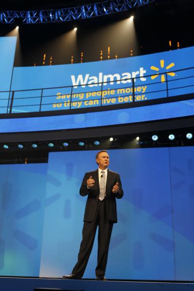Walmart President and CEO Mike Duke speaks about the goal of Walmart's low prices, to ensure customer loyalty. (Walmart Stores, Creative Commons)