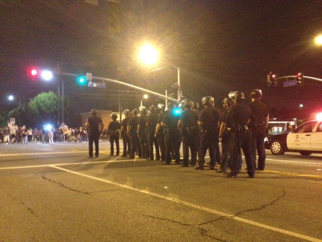 The police were in full riot gear. (Jacqueline Jackson)