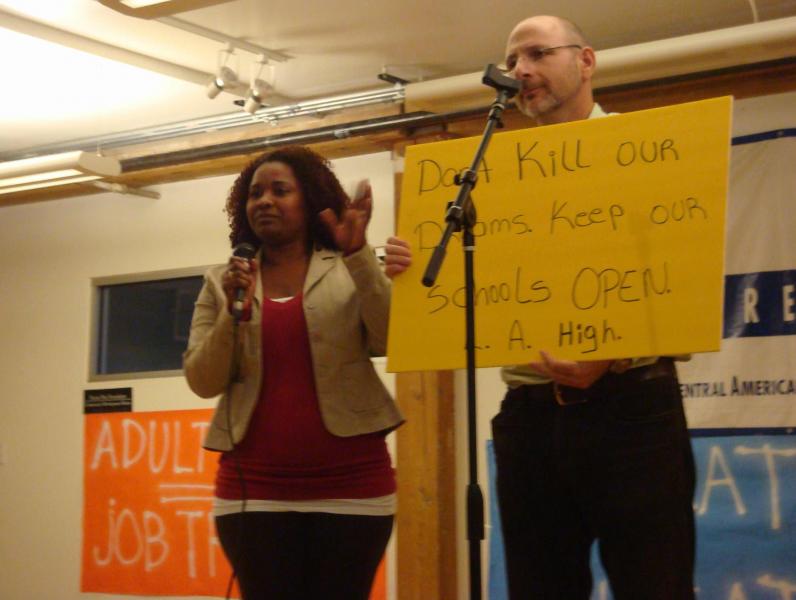 Concerned attendees at Friday's meeting said cutting adult education would leave eligible students without other options. (Shako Liu/Neon Tommy)