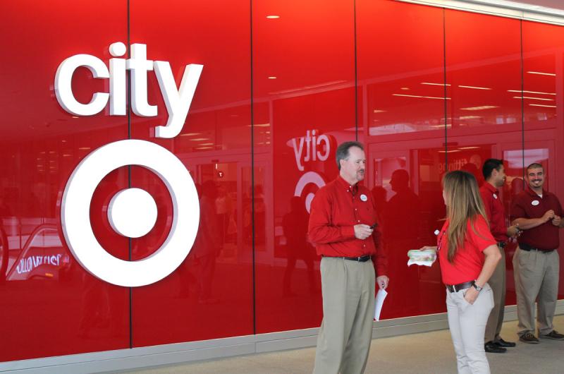City Target employees outside the store. (Gracie Zheng/Neon Tommy)