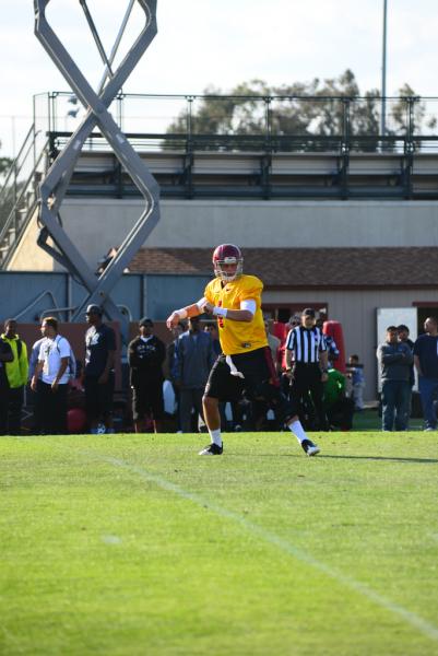 It was a down day Tuesday in the QB competition for Max Browne. (Charles Magovern/Neon Tommy)