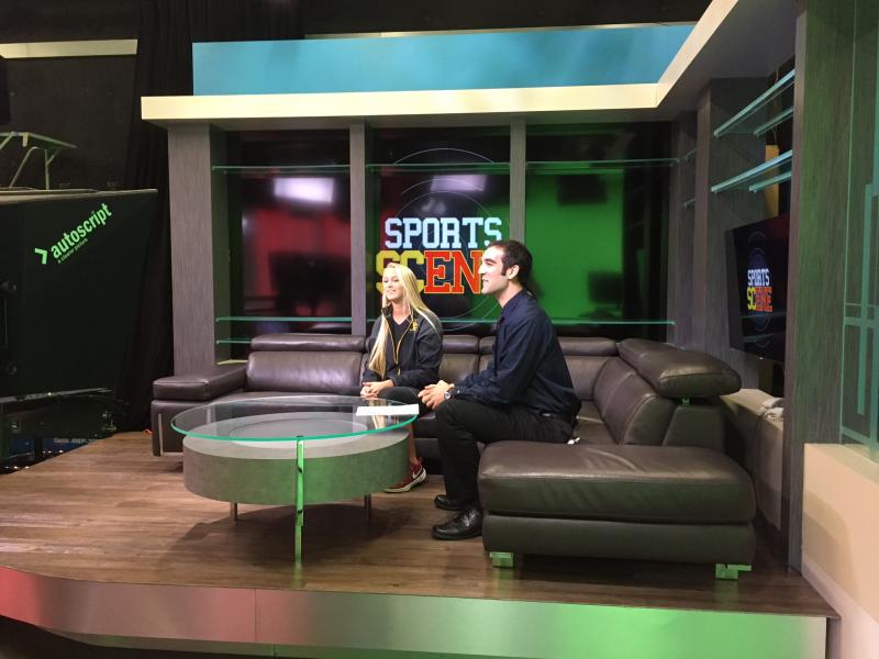 Women's Sand Volleyball's Sara Hughes joins the show (Jeremy Bergman/Neon Tommy).